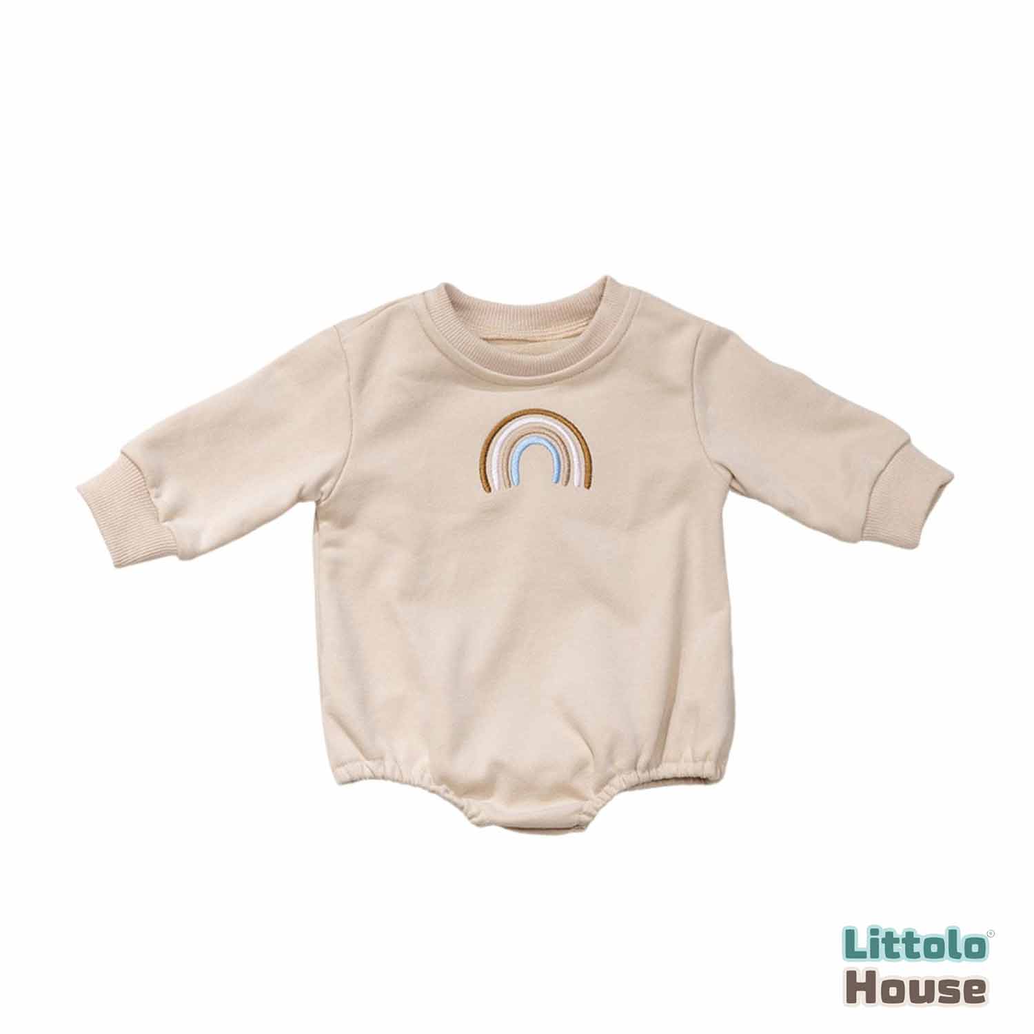 Order Beige Rainbow Romper for Babies Trendy Soft Buy Today