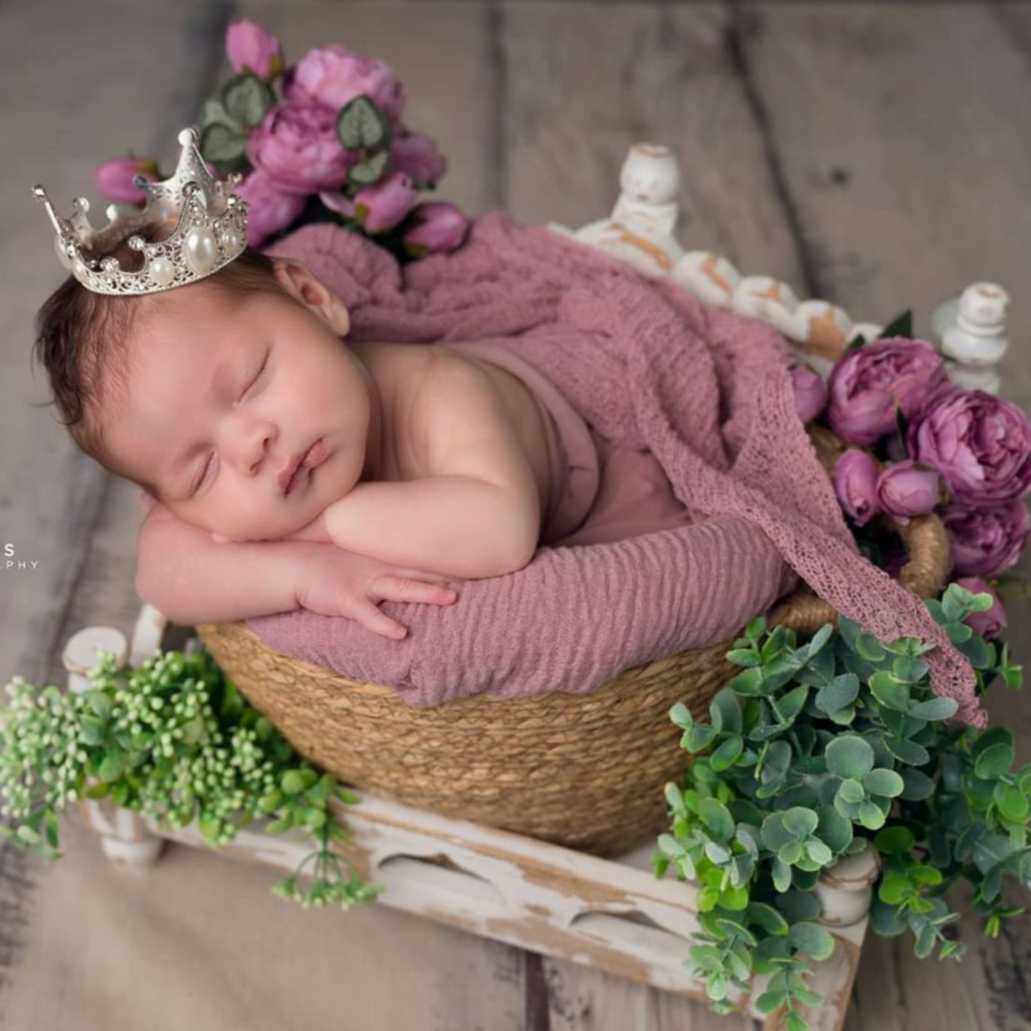 Baby Royal Pearl Crown | NB | Silver