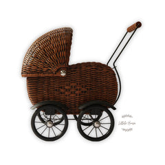 Baby Stroller | Metal | Brown
