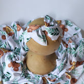 Baby Swaddle Wrap with Hairband SR080 | NB | Teddy Print