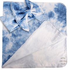Baby Tie Dye Swaddle Wrap with Hairband SR079 | NB | Light Blue