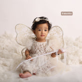 Baby Angel Lace Wings with Magic Wand O033 | 18M | White