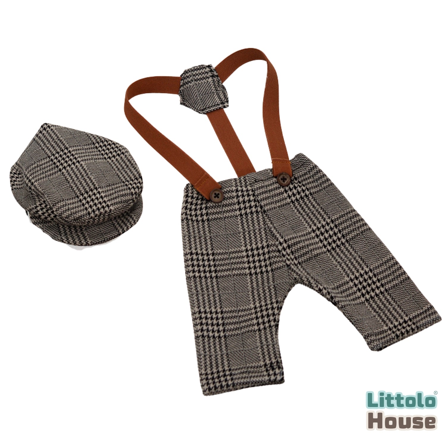 Baby Boy Gentleman Cap and Suspender Pant SR002 | 2M | Black