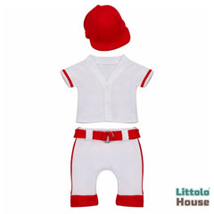 Baby Boy Red Sports Outfit with Cap O118 | NB | Red White
