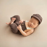 Baby Boy Straps Pant with Cap O124 | 2M | Peanut
