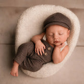Baby Boy Straps Pant with Cap O124 | 2M | Peanut