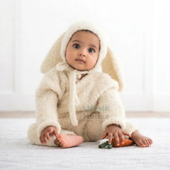 Baby Cozy Bunny Romper with Bonnet O261 | 1Y | Beige