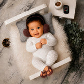 Baby Crochet Headphone and Slippers | 3M | Brown