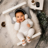 Baby Crochet Headphone and Slippers | 3M | White