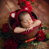 Baby Crochet Tiger with Bonnet Outfit O058 | 2M | Cherry