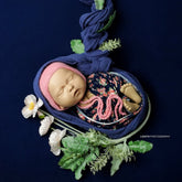 Baby Floral Wrap | Navy Blue