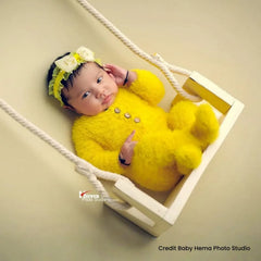 Baby Fur Romper with Bonnet Outfit O057 | 2M | Yellow