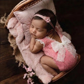 Baby Girl Crochet Rompers Outfit | NB | Pink