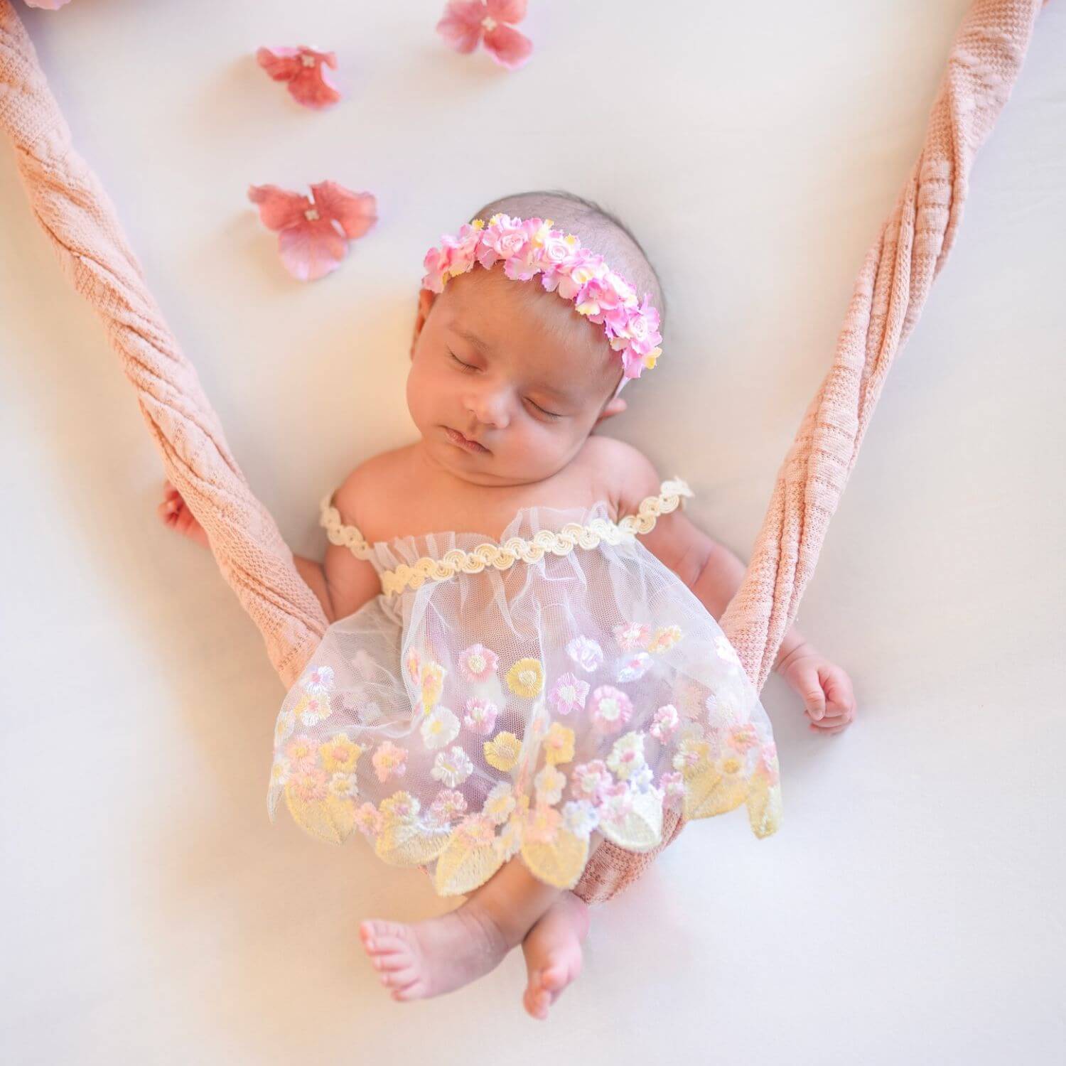 Baby Girl Lace Embroidered Tie Knot Shoulder Sleeveless Top O157 | 3M | Off White
