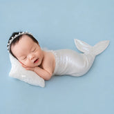 Baby Girl Mermaid Costume with Hairband Outfit O061 | 3M | White