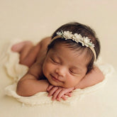 Baby Girl Mini Flower Hairband H061 | 1Y | Olive Grey