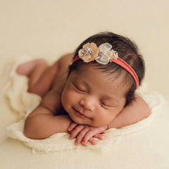 Baby Girl Peach Net Flower Hairband H077 | 1Y | Peach
