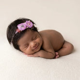 Baby Girl Purple Flower with pearls Hairband H076 | 1Y | Purple