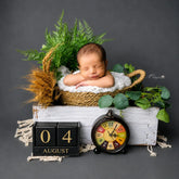 Baby Milestone Blocks | Wooden | Golden Black
