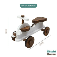 Baby Mini Scooter | Wooden Decorative | White Brown