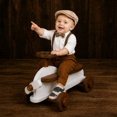 Baby Mini Scooter | Wooden Decorative | White Brown