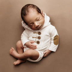 Baby Ribbed Hooded Romper O245 | 2M | White