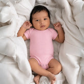 Baby Short Sleeves Bodysuit O097 | 3M | Flesh Pink