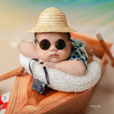 Baby Straw Woven Hat Set of 2 B041 | 1Y | Brown