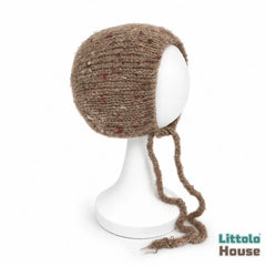 Baby Wool Knit Mohair Bonnet | NB | Light Brown