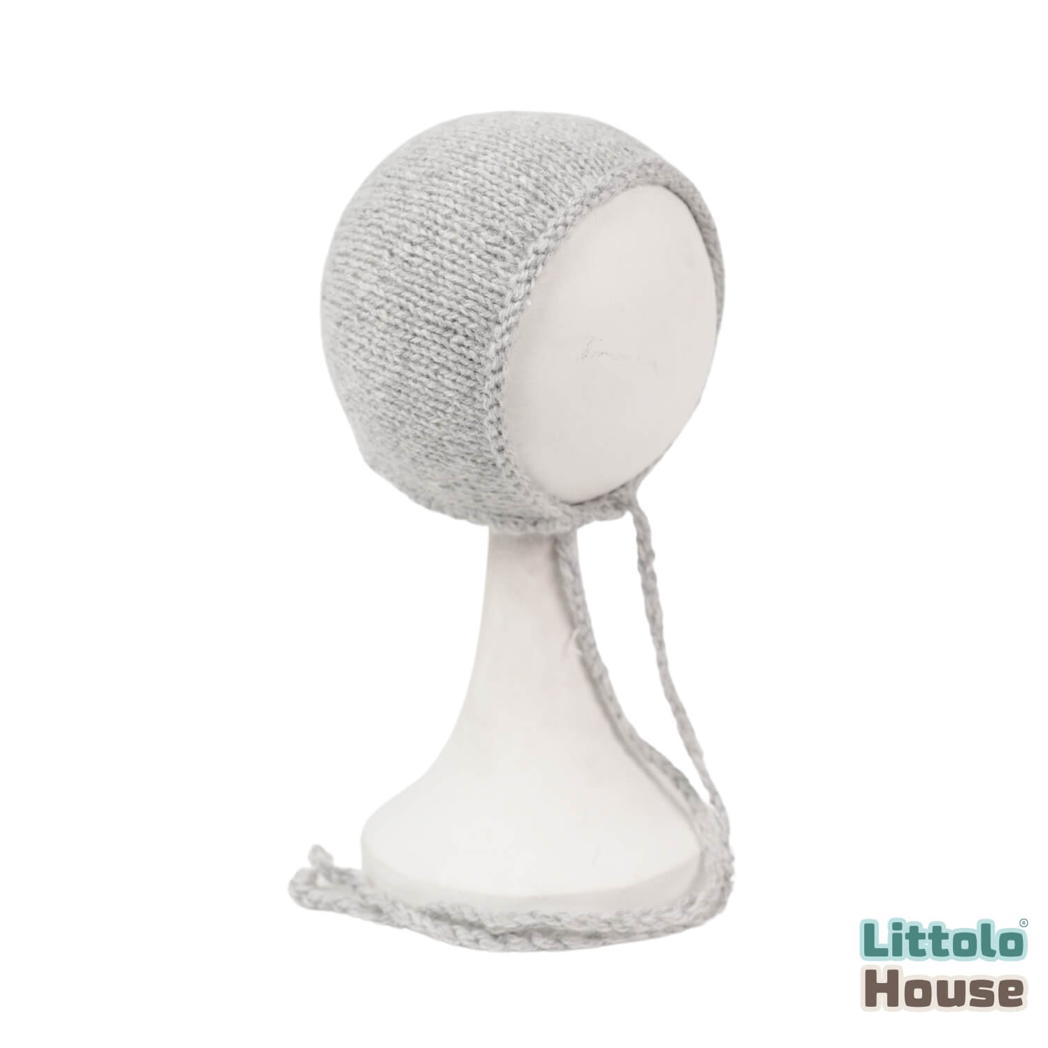 Baby Woolen Bonnet B042 | NB | Light Grey