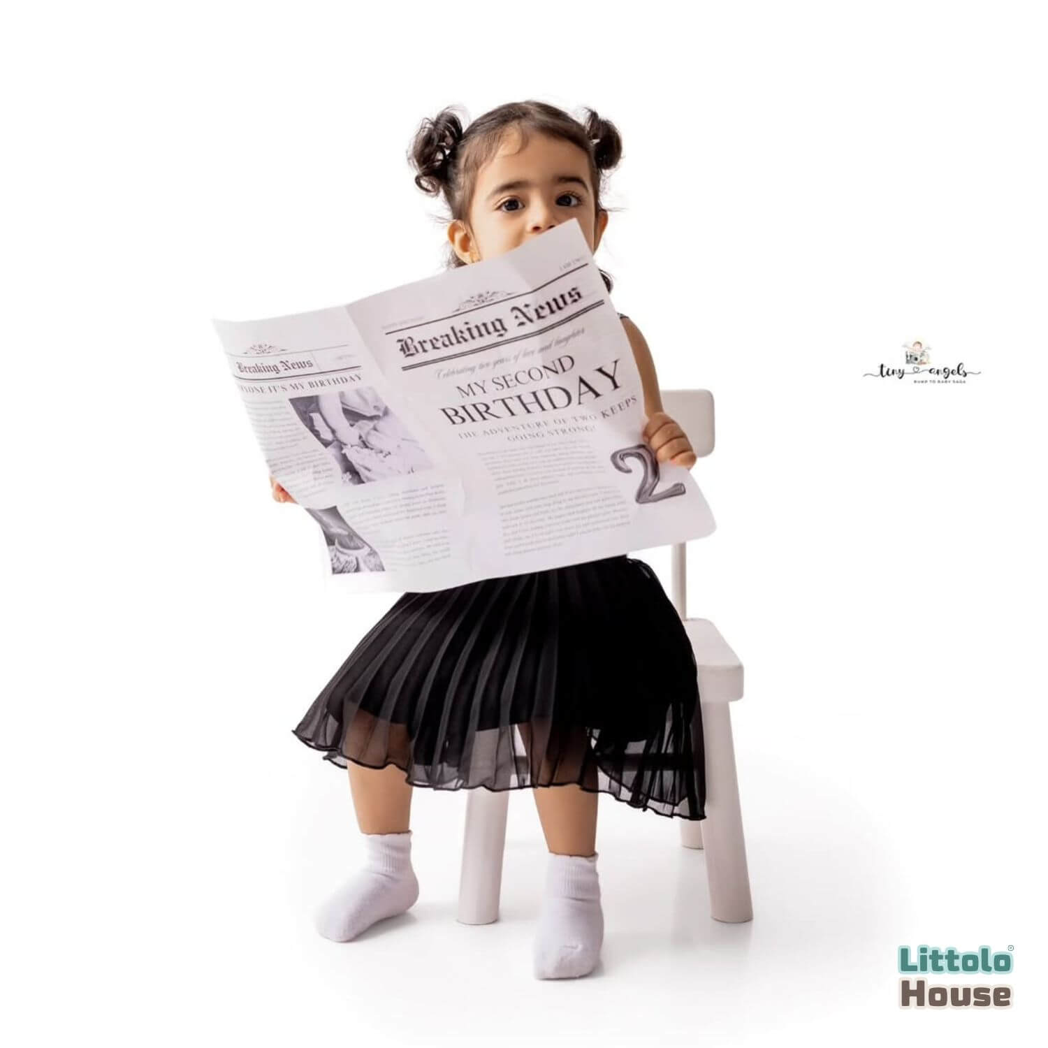 Non Tearable Dual Side Birthday Magazine- 1st & 2nd Birthday D159 | Pack of 1 | Black White