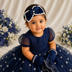 Bow Style Crochet Headband H095 | 1Y | Navy Blue
