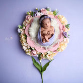 Handmade Flower Round Bowl | Wooden Tableware | Rustic Pink