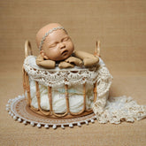 Woven Round Cane Basket with Handles | Cane | Natural Wood