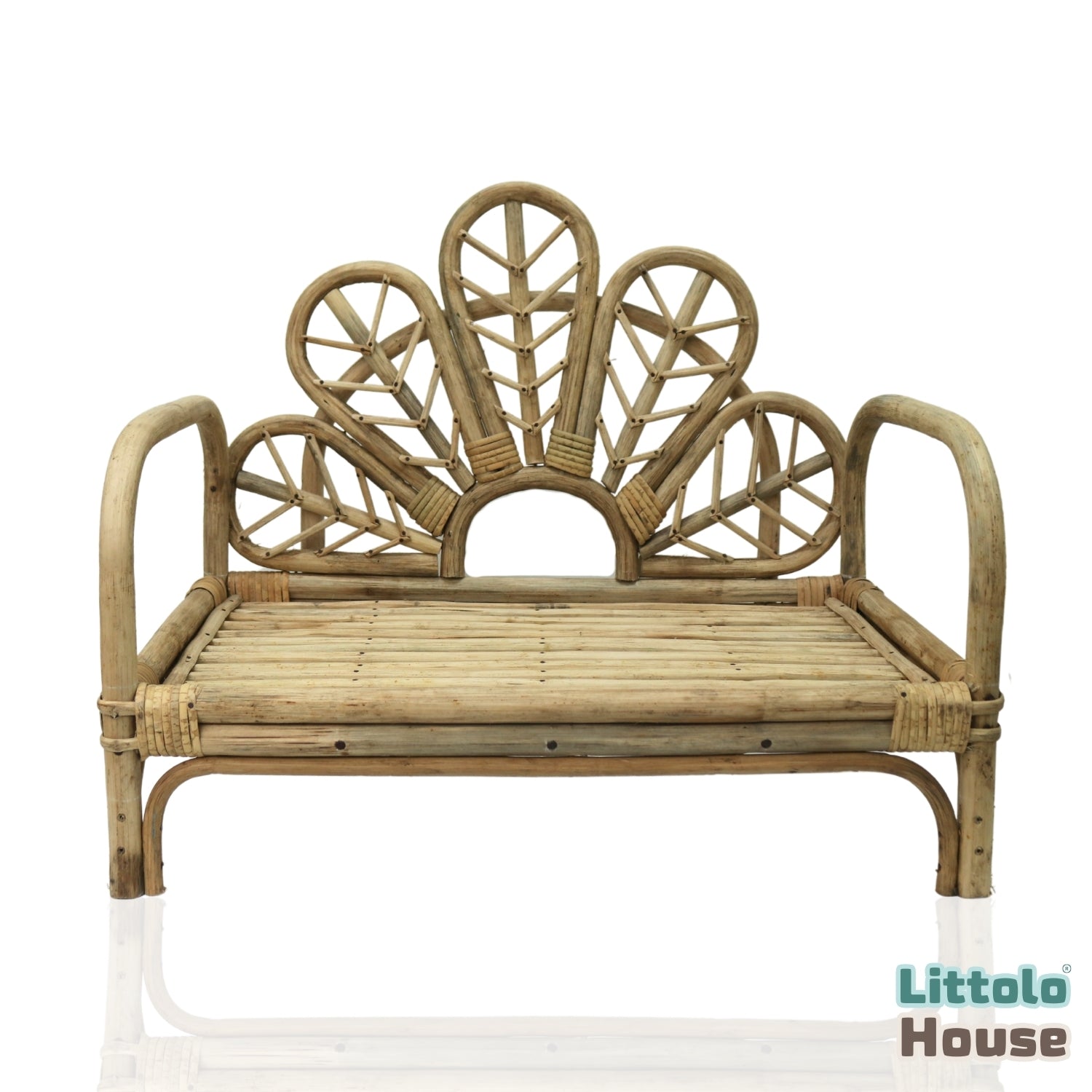 Cane Floral Sofa | Cane | Natural Wood