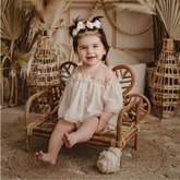 Cane Floral Sofa Natural