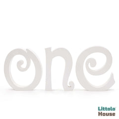 CAPITAL ONE Sign for First Birthday with Vintage Edges D2 | Wooden Decorative | White