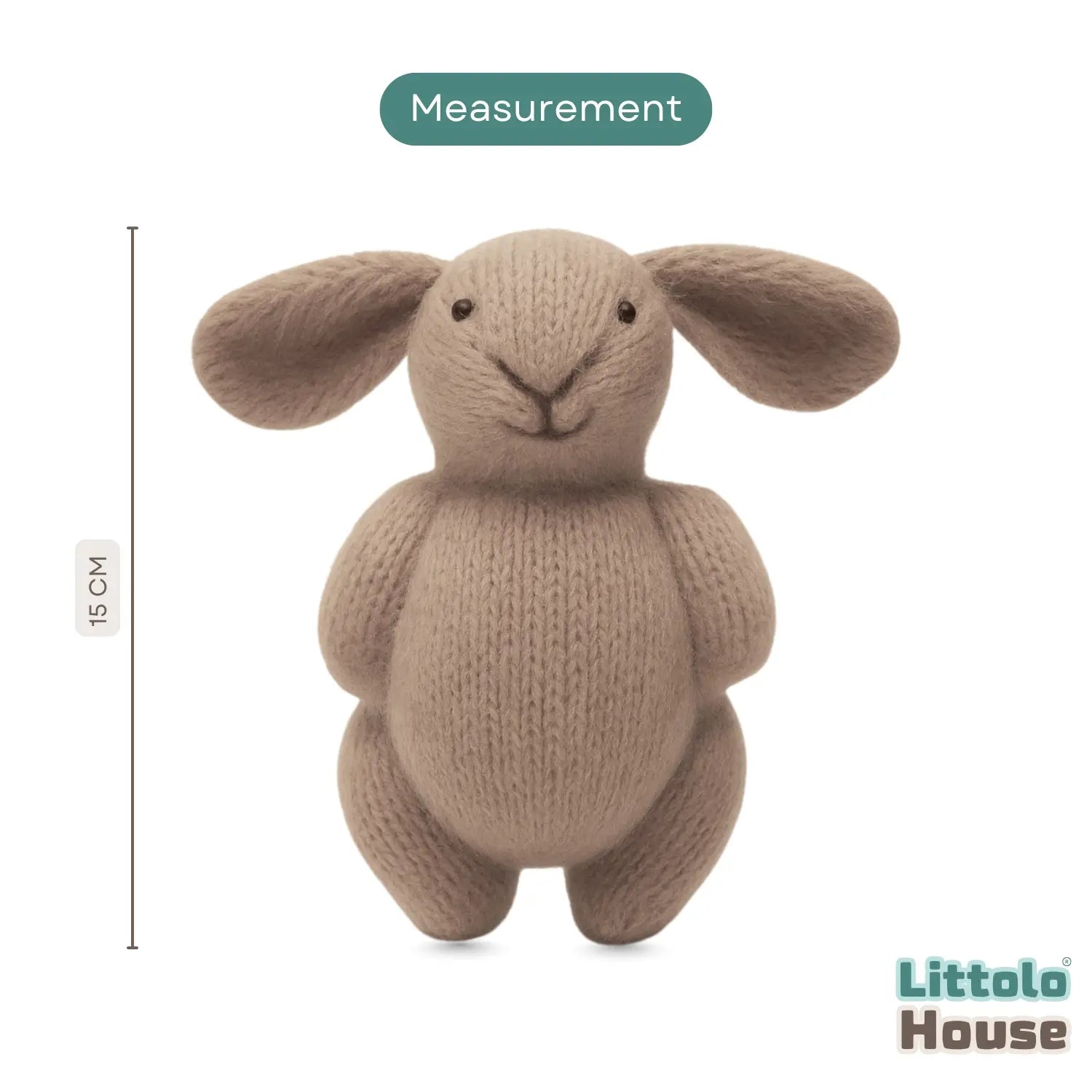 Hand-Knitted Bunny Toy TY182 | Pack of 1 | Chocolate Brown