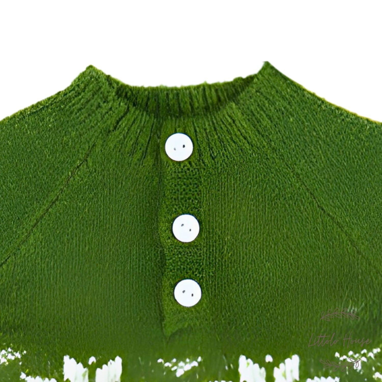 Baby Woolen Christmas Romper with Sleep Hat O104 | 3M | Green