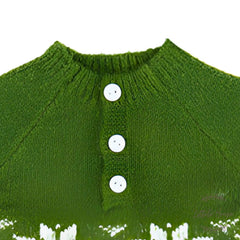 Baby Woolen Christmas Romper with Sleep Hat O104 | 3M | Green