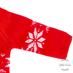 Baby Woolen Christmas Romper with Sleep Hat O104 | 3M | Red