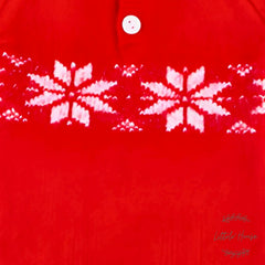 Baby Woolen Christmas Romper with Sleep Hat O104 | 3M | Red