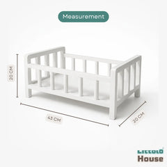 Cradle Style Bed | Wooden Decorative | White