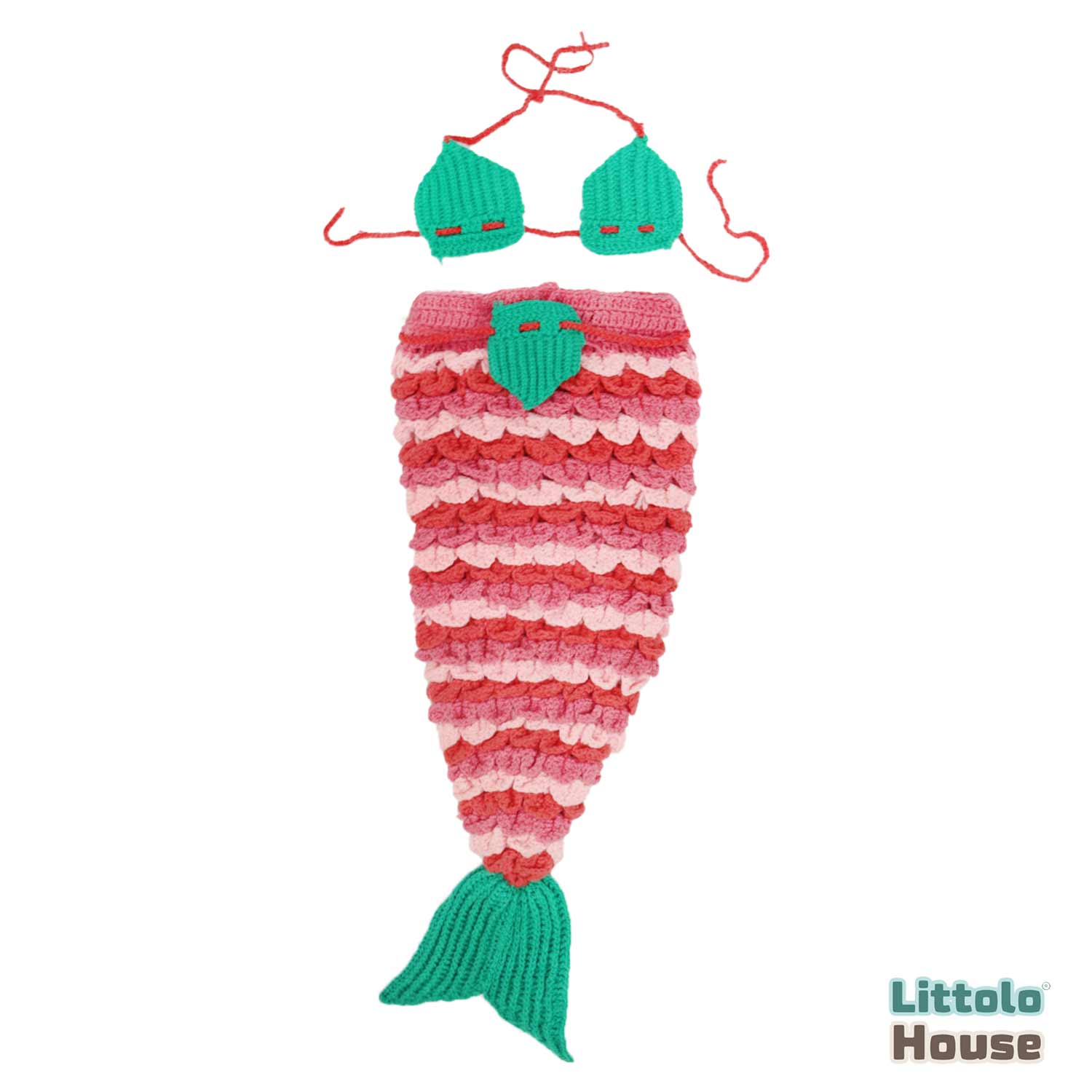 Crochet Mermaid Outfit | 3M | Pink