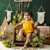 Baby Strapped Romper Outfit O042 | 1Y | Yellow