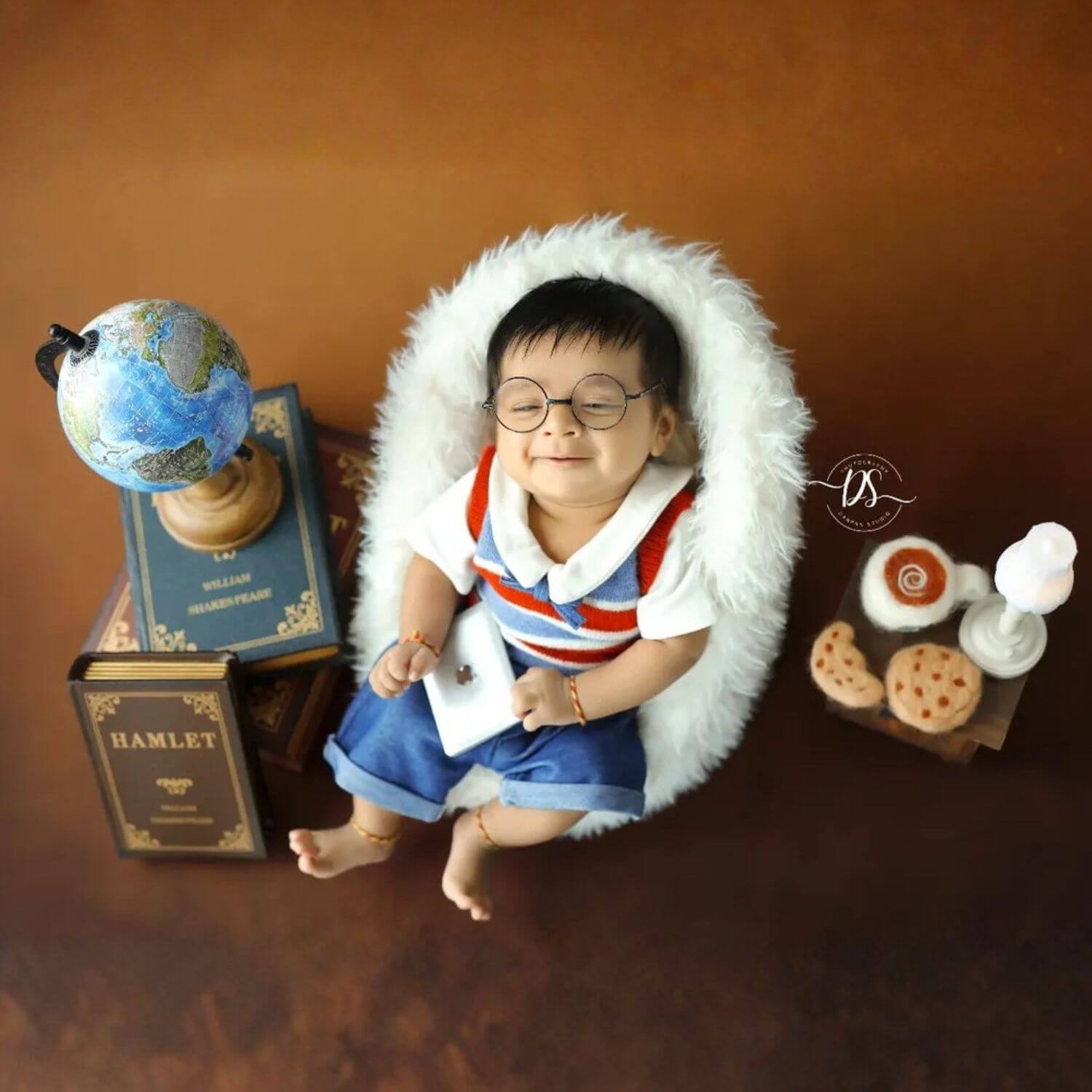Baby Boy School Costume Sweater and Shorts Outfit O055 | NB | Red Blue