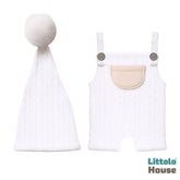 Baby Texture Knitted Romper with Hat O227 | NB | White