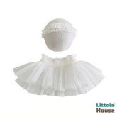 Baby Girl Net Frill Tutu Skirt with Pearl Headband O234 | NB | White
