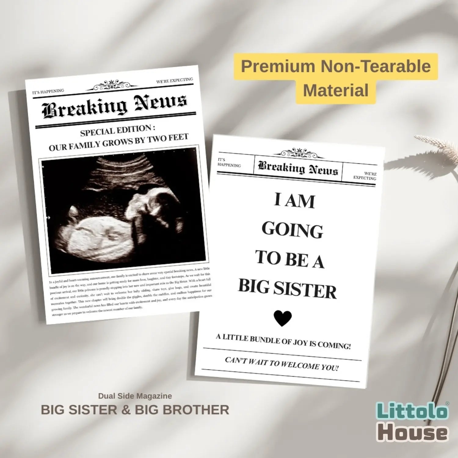 Non Tearable Dual-Side Magazine – Big Sister & Big Brother Edition D160 | Black White