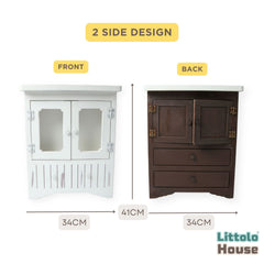 Dual Side Wardrobe Prop | Wooden Decorative | White Brown